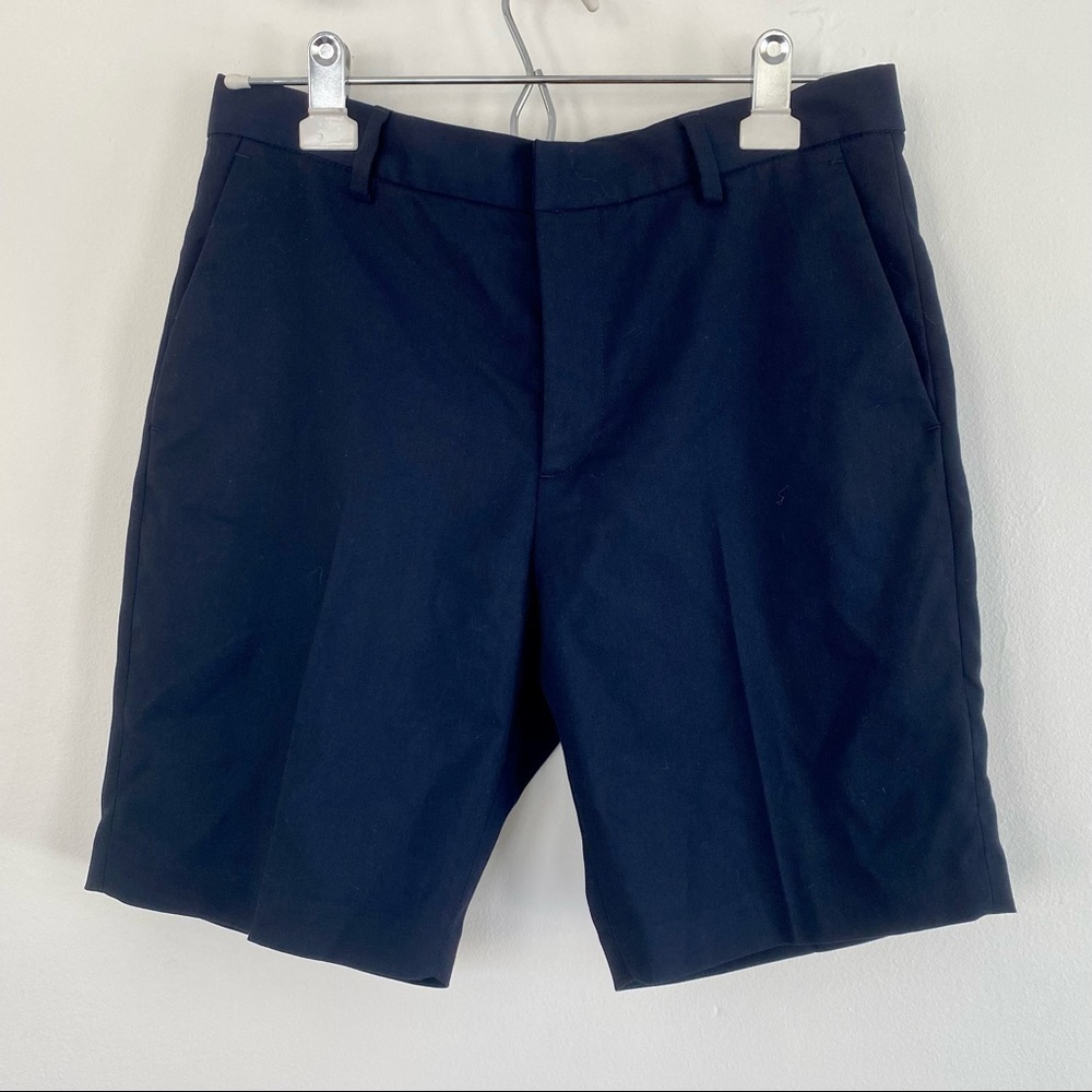 H&M Navy Blue Slim Fit Shorts - Mid Thigh Length